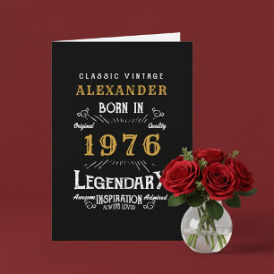 Personalisierter 50. Geburtstag Geboren 1976 Vinta Karte