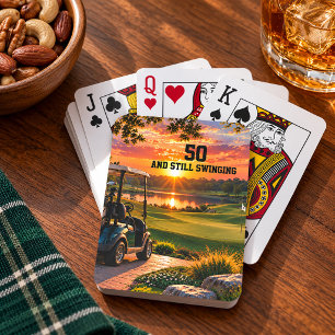 Personalisierter 50. Geburtstag Golfparty Golfwage Spielkarten