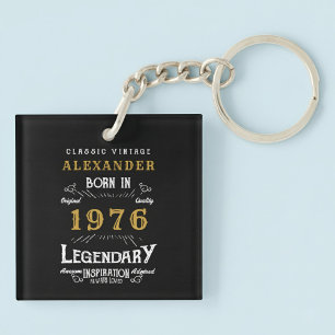 Personalisierter 50. Geburtstag Legende 1976 Vinta Schlüsselanhänger
