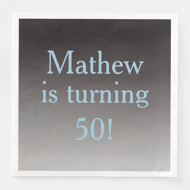Personalisierter 50. Geburtstag Serviette (Vorderseite)