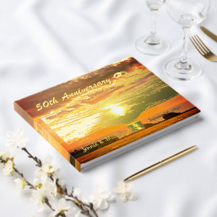 Personalisierter 50. Hochzeitstag Gold Foil Gästebuch
