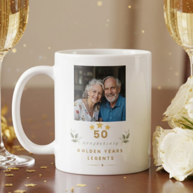 Personalisierter 50. Hochzeitstag-Mug Kaffeetasse (Von Creator hochgeladen)