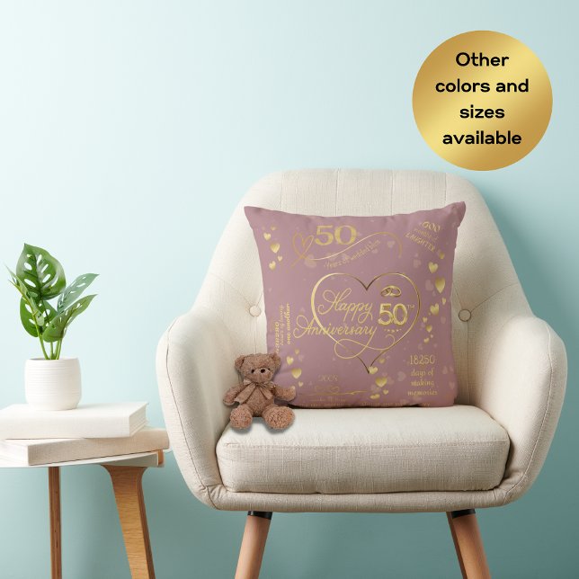 Personalisierter 50. Jahrestag der Hochzeit Kissen (Von Creator hochgeladen)