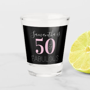 Personalisierter 50. und großartiger Black Pink Ge Schnapsglas