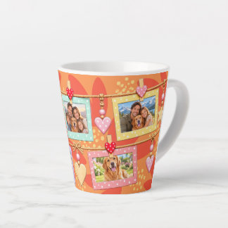 Personalisierter 5-Foto-Retro-Blumen-Familienkaffe Milchtasse