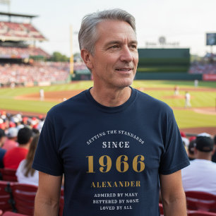 Personalisierter 60. Geburtstag 1966 Name Blau Gol T-Shirt