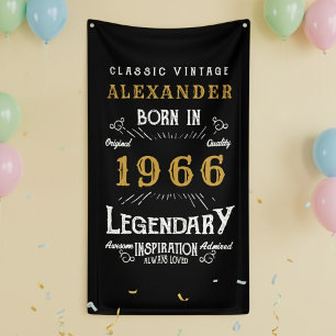 Personalisierter 60. Geburtstag 1966 Vintage-Legen Banner