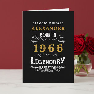 Personalisierter 60. Geburtstag Geboren 1966 Vinta Karte