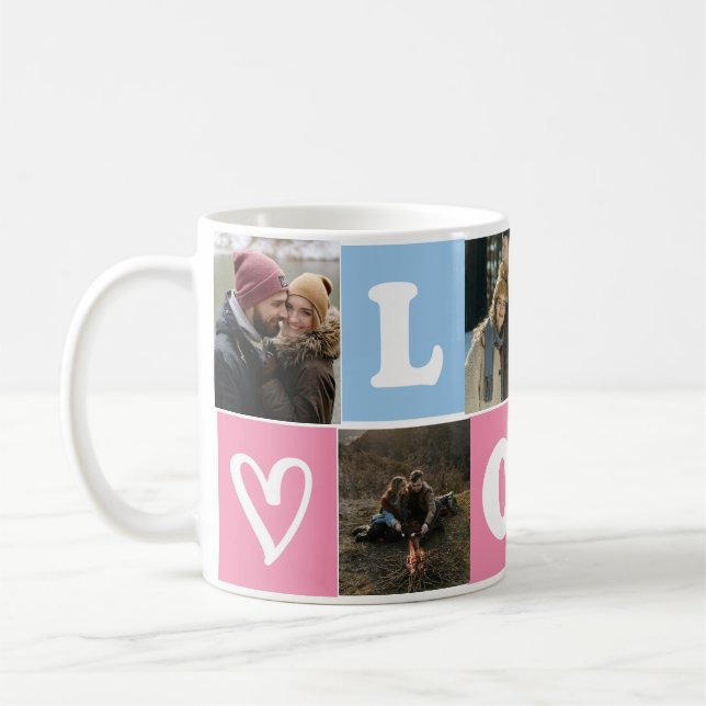 Personalisierter 6-Foto-Collage-Becher - individue Kaffeetasse (Links)