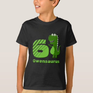 Personalisierter 6. Geburtstag Dinosaurier T-Shirt