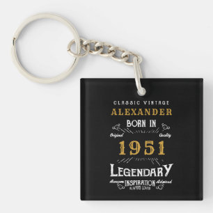 Personalisierter 70. Geburtstag Geboren 1951 Schwa Schlüsselanhänger