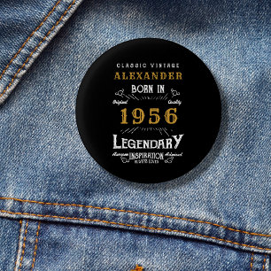 Personalisierter 70. Geburtstag Geboren 1956 Vinta Button
