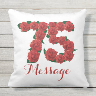 Personalisierter 75. Geburtstag throw-Kissen im Kissen