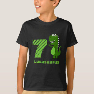 Personalisierter 7. Geburtstag Dinosaurier T-Shirt