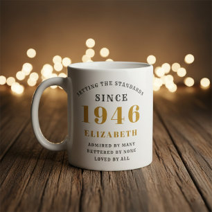 Personalisierter 80. Geburtstag 1946 Name hinzufüg Kaffeetasse