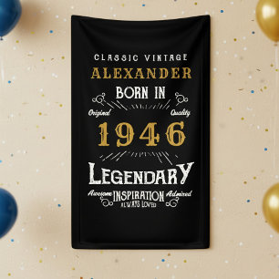 Personalisierter 80. Geburtstag 1946 Vintage-Legen Banner