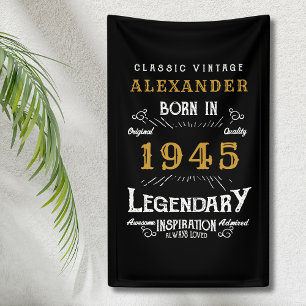 Personalisierter 80. Geburtstag Geboren 1945 Vinta Banner