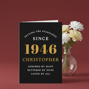 Personalisierter 80. Geburtstag Geboren 1946 Vinta Karte