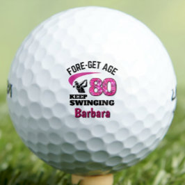 Personalisierter 80. Geburtstag - Rosa Erwachsener Golfball