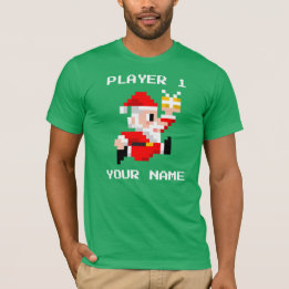 Personalisierter 8-Bitweihnachtsmann-WeihnachtsT - T-Shirt