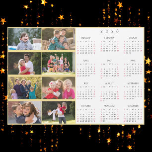 Personalisierter 8-Foto-Collage-Familienkalender 2 Magnetkarte