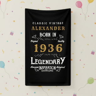 Personalisierter 90. Geburtstag 1936 Vintage-Legen Banner