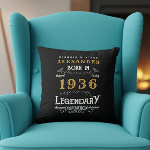 Personalisierter 90. Geburtstag Geboren 1936 Legen Kissen