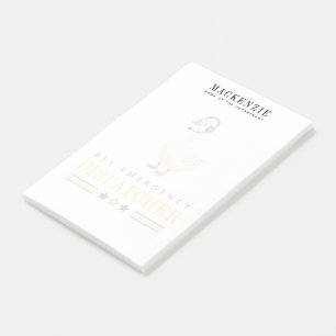 Personalisierter 911-Dispatcher-Gans mit Headset Post-it Klebezettel