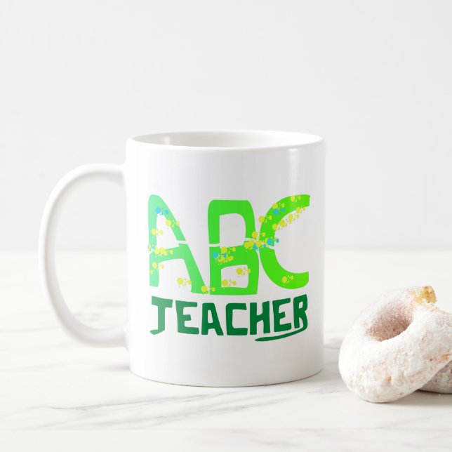 Personalisierter ABC-Lehrer Kaffeetasse (Mit Donut)