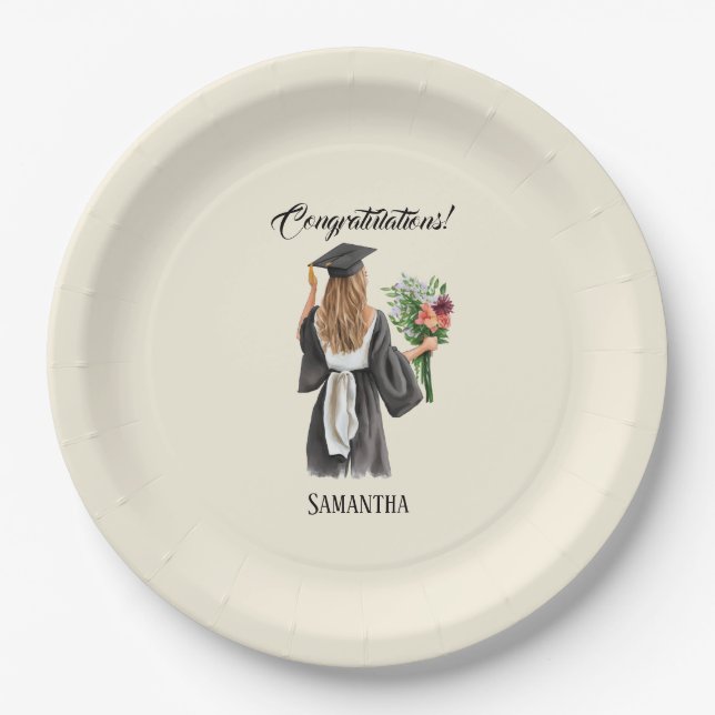 Personalisierter Abschluss (12) Pappteller (Vorderseite)