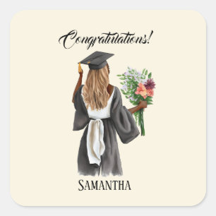 Personalisierter Abschluss (13) Quadratischer Aufkleber