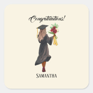 Personalisierter Abschluss (5) Quadratischer Aufkleber