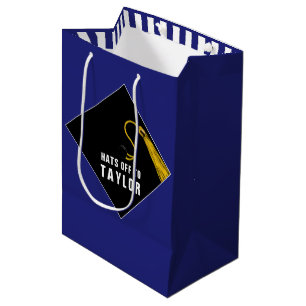 Personalisierter Abschluss Blue Medium Geschenktas Mittlere Geschenktüte