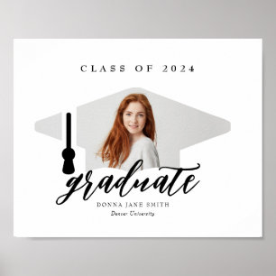 Personalisierter Abschluss Foto Grad Cap Poster
