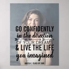 Personalisierter Abschluss Foto Zitat Poster