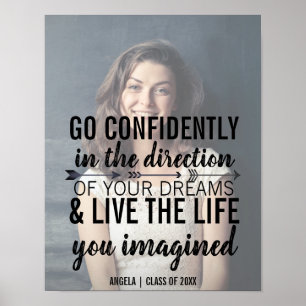 Personalisierter Abschluss Foto Zitat Poster