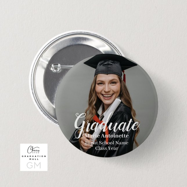 Personalisierter Abschluss für Foto Button (Personalized Graduate Photo Graduation Button)