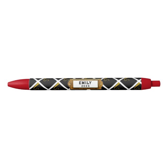 Personalisierter Abschluss-Gift Schwarz-Tinte-Pen Kugelschreiber (Vorderseite)