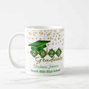 Personalisierter Abschluss Green & Gold 20XX Kaffeetasse