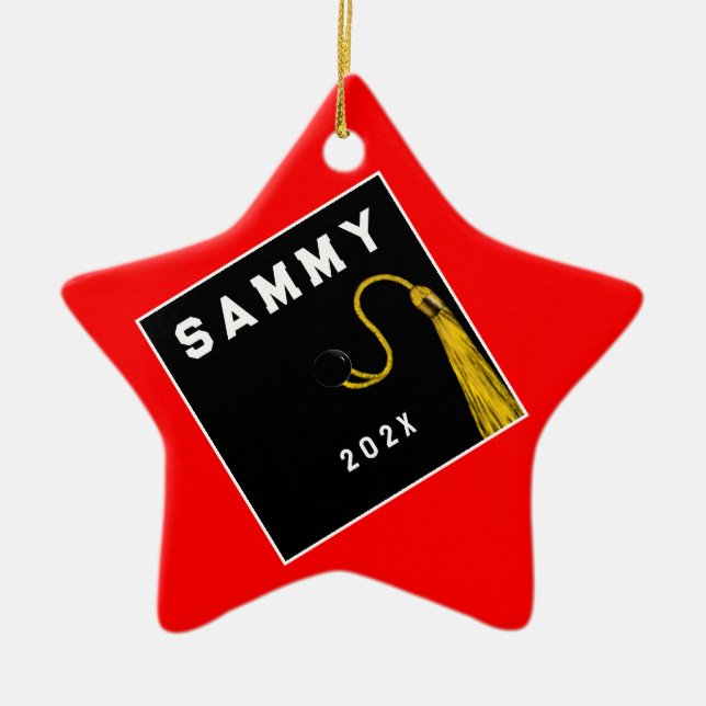 Personalisierter Abschluss Keepake Keramik Orna Keramik Ornament (Vorne)