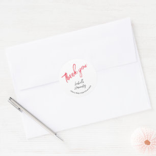 Personalisierter Abschluss mit heller Rot-Handschr Runder Aufkleber