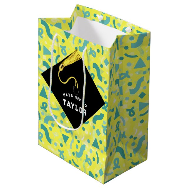 Personalisierter Abschluss Mittlere Geschenktasche Mittlere Geschenktüte (Vorderseite Schrägansicht)