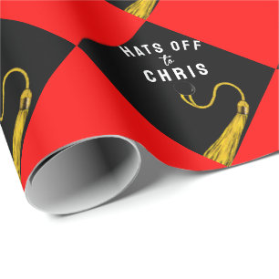 Personalisierter Abschluss Red Gift Wrapping Paper Geschenkpapier