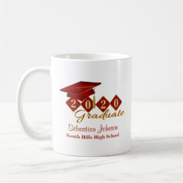 Personalisierter Abschluss Red & Gold 20XX Kaffeetasse
