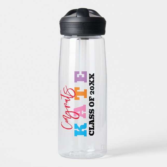 Personalisierter Abschluss Wasserflasche Trinkflasche (Vorne)