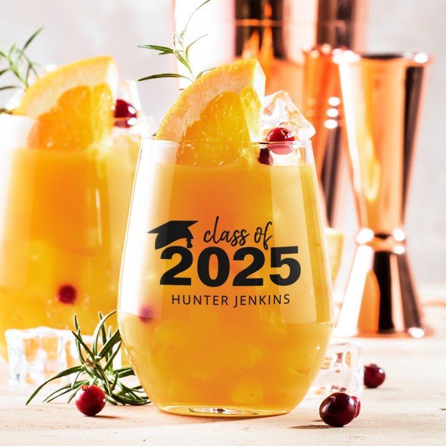 Personalisierter Abschluss Weinglas Ohne Stiel (Von Creator hochgeladen)