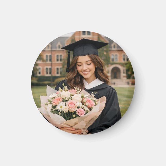 Personalisierter Abschlussfoto-Button Magnet (Vorne)