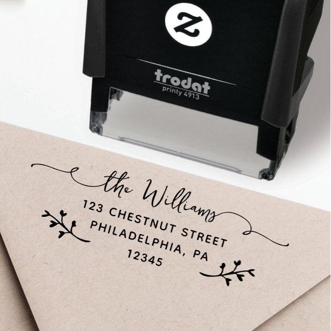 Personalisierter Absender Stempel mit Selbstfärber (Custom Return Address Stamp, Self-Inking Return Address Stamp, Personalized Stamp)