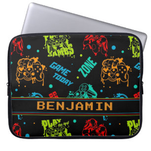Personalisierter Abstrakter Gamer Boy Laptopschutzhülle