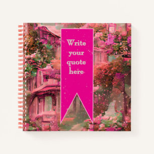 Personalisierter abstrakter rosa Wald Notizbuch